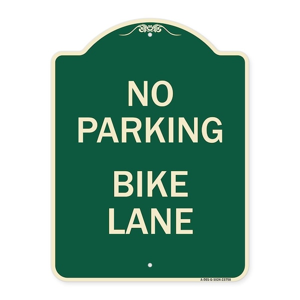 Signmission No Parking Bike Lane Heavy-Gauge Aluminum Architectural Sign, 24" x 18", G-1824-23758 A-DES-G-1824-23758 - main